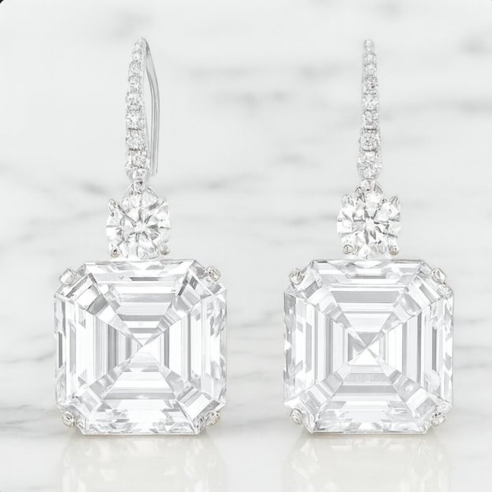 "Solana" White Gold Earrings